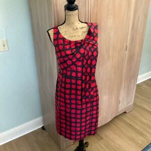 🔥 Y2K Marc by Marc Jacobs 100% Silk Sash Red Check Cocktail Dress Size 10